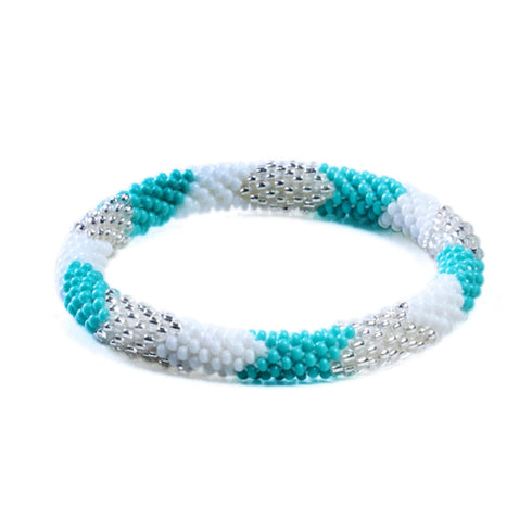 Wellen im Morgengrauen | Himalaya-Glasperlenarmband
